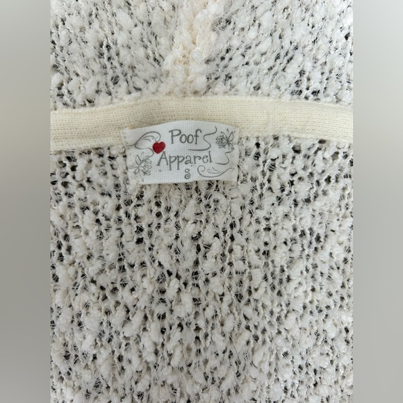 5/$25 Poof Apparel soft cozy ivory hooded long duster cardigan size small - Picture 6 of 11